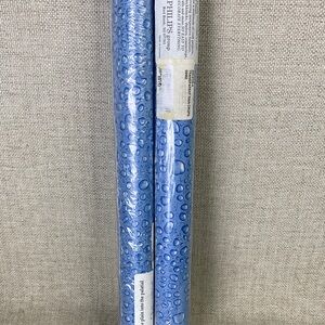 Shelf liner window film transparent blue raindrops 2 rolls